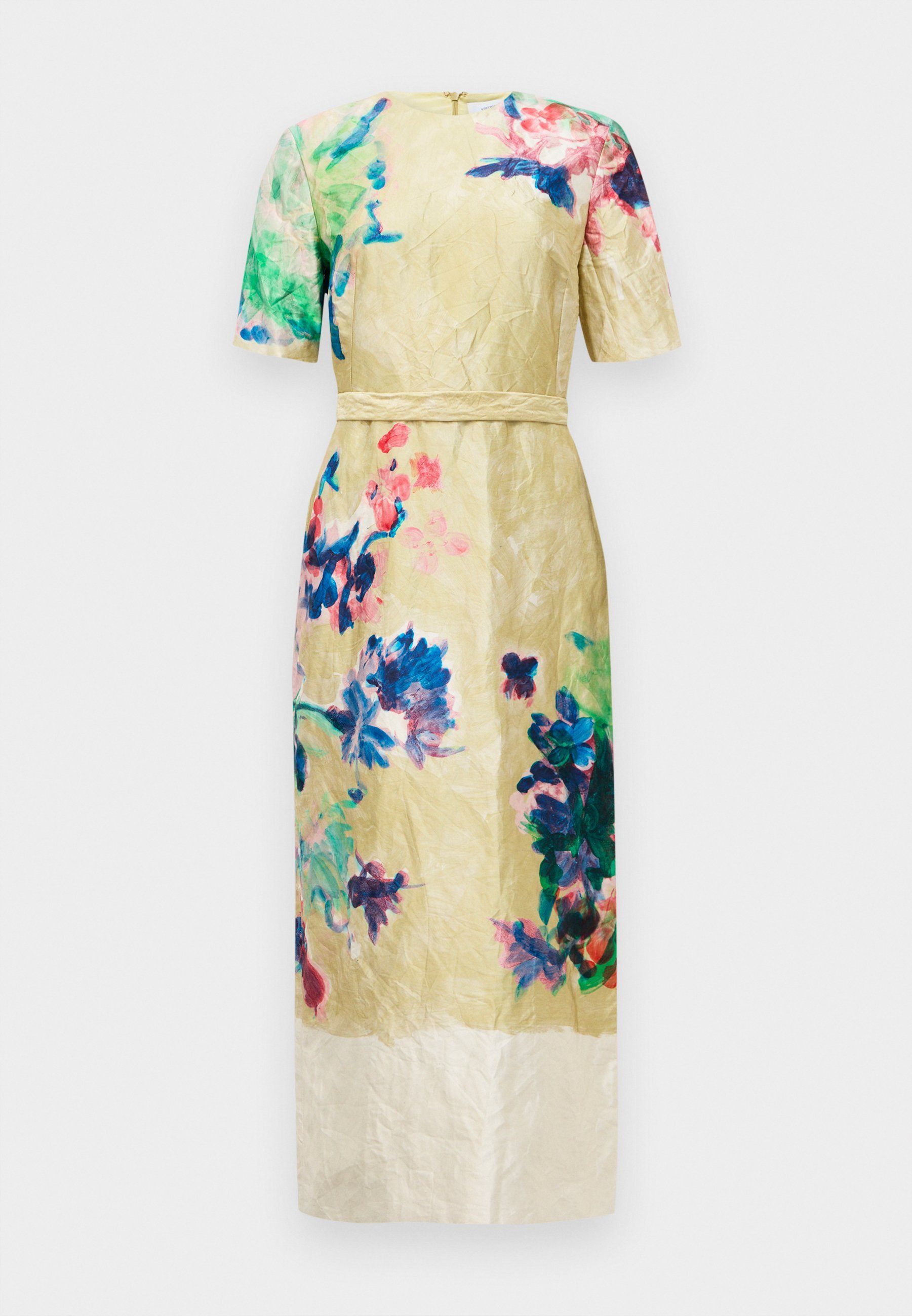 Erdem MIDI-JURK MET KORTE MOUWEN - Dagjurk - geel