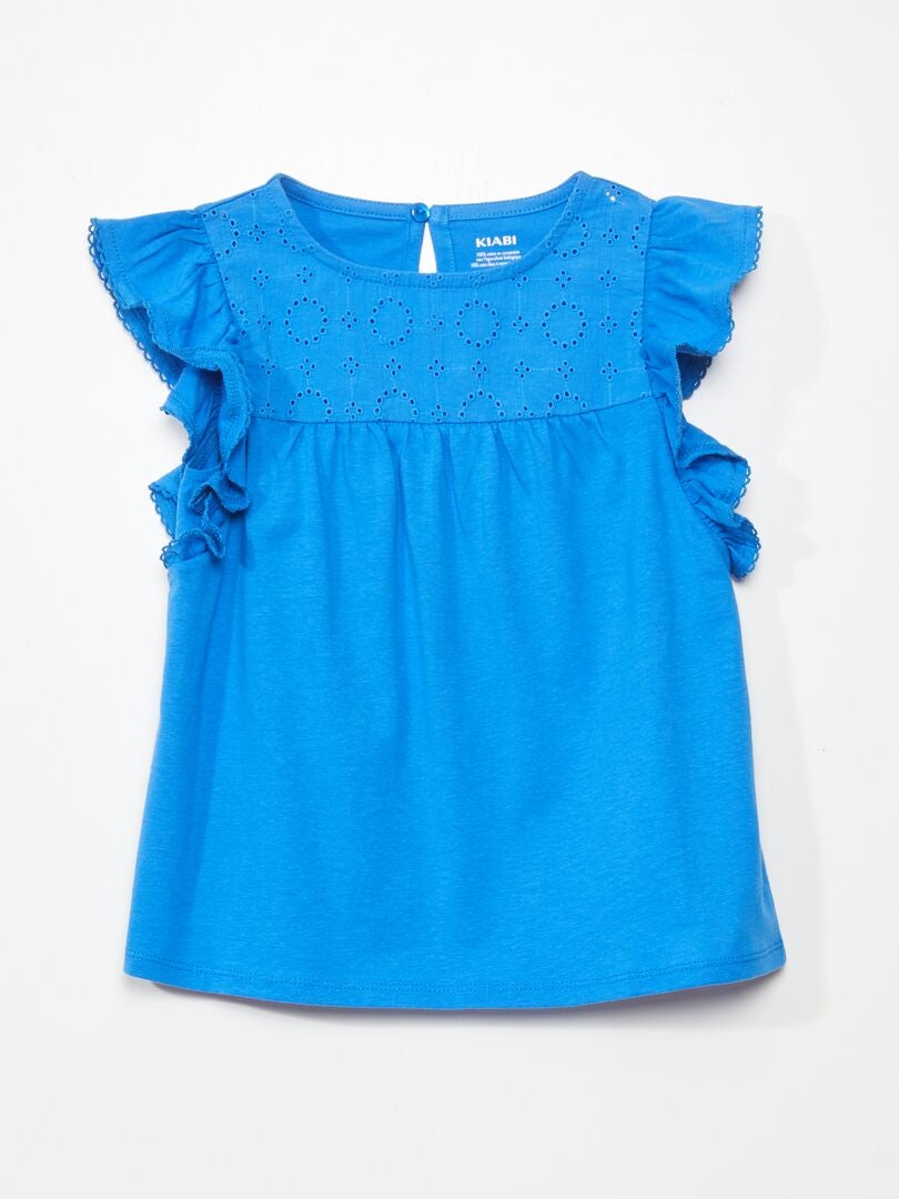 Camiseta con bordado - AZUL