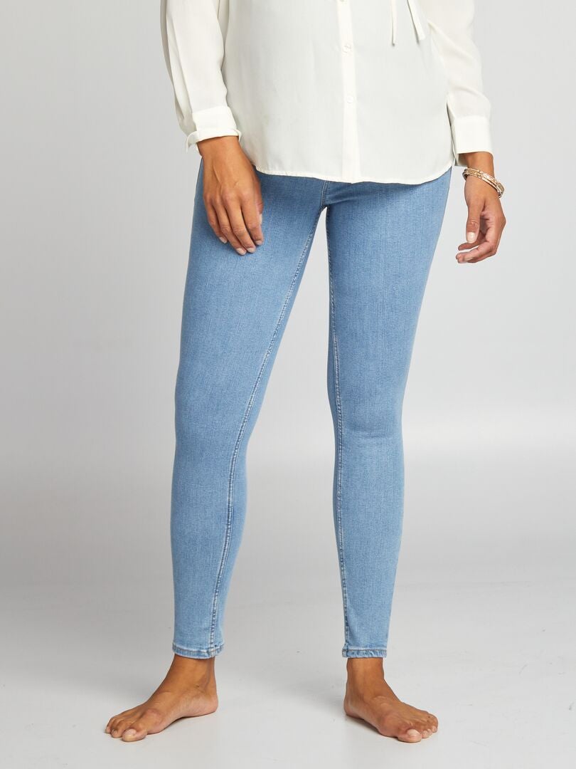 Calça jeans de maternidade superelástica - azul