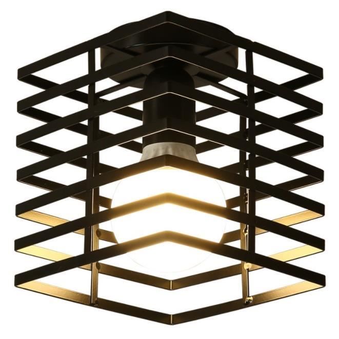 IDEGU Plafonnier en Fer Forgé Rectangle Industrielle Vintage pour Salon Chambre Couloir