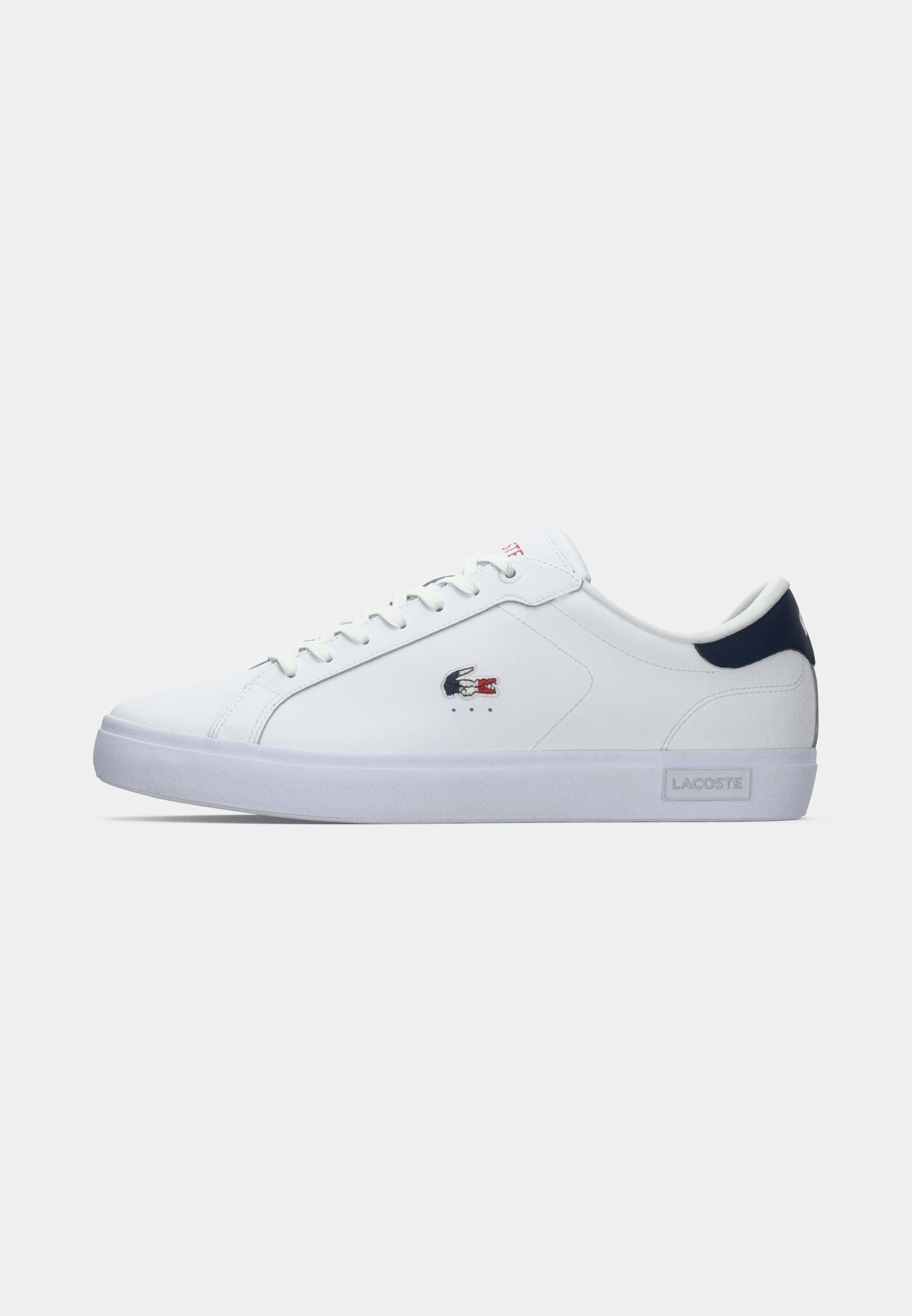 Lacoste POWERCOURT 125 - Scarpe da ginnastica - bianco/blu navy/rosso