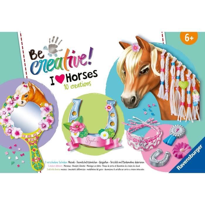 Ravensburger-Be Creative Cheval–kit Multi-activités Horses–10 créations–Activité détente et créative–Dès 7 ans–238751
