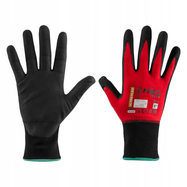 Rękawice robocze ogrodowe ochronne nylon-spandex rozmiar 8