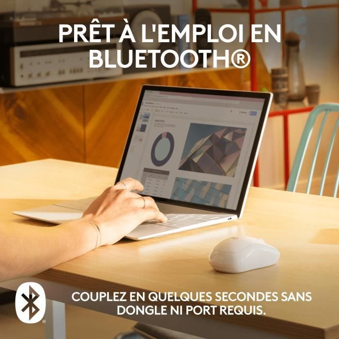Ratón inalámbrico Logitech M240 Silent - Blanco