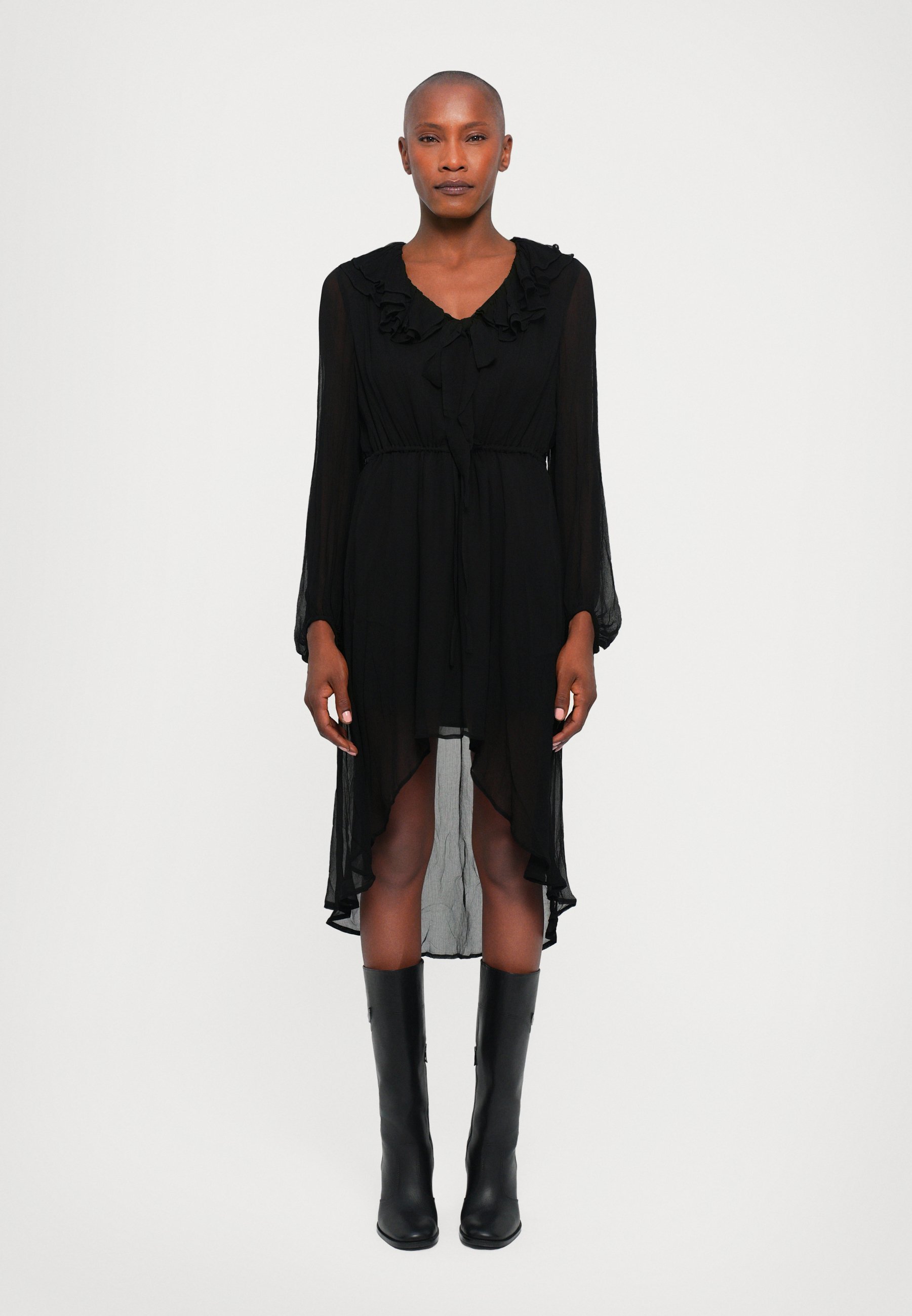 DESIGNERS REMIX IOLA RUFFLE DRESS - Abito da giorno - nero