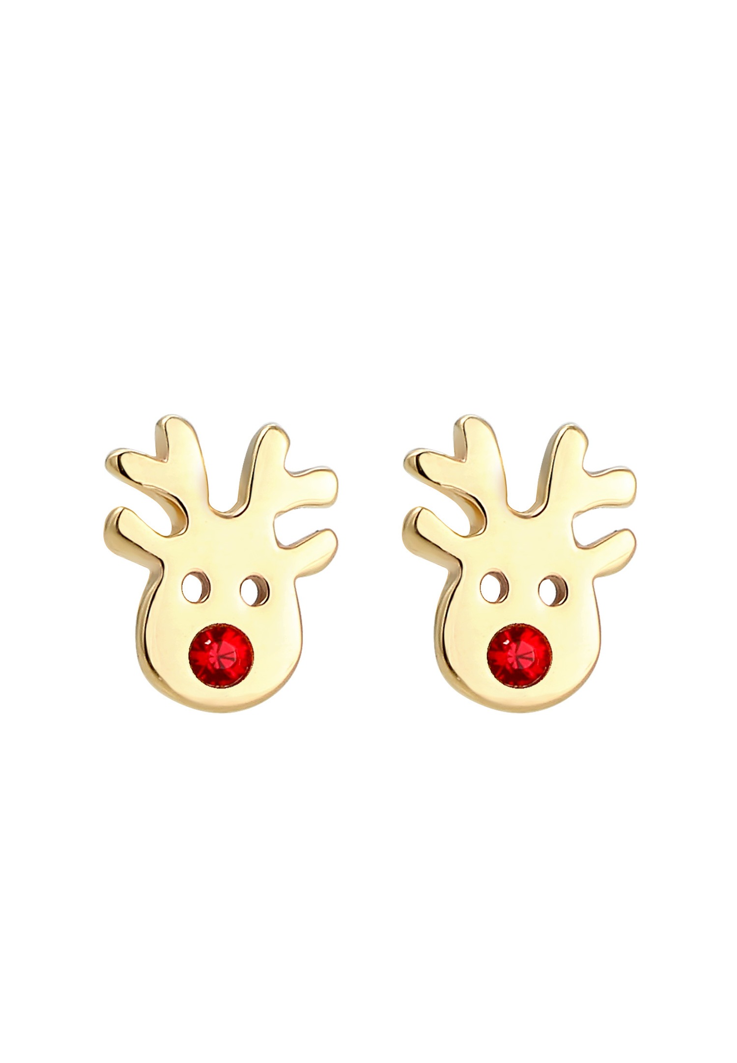 Elli Enfants Clous d'oreilles Motif Renne Ludique avec Cristal en Argent Sterling 925