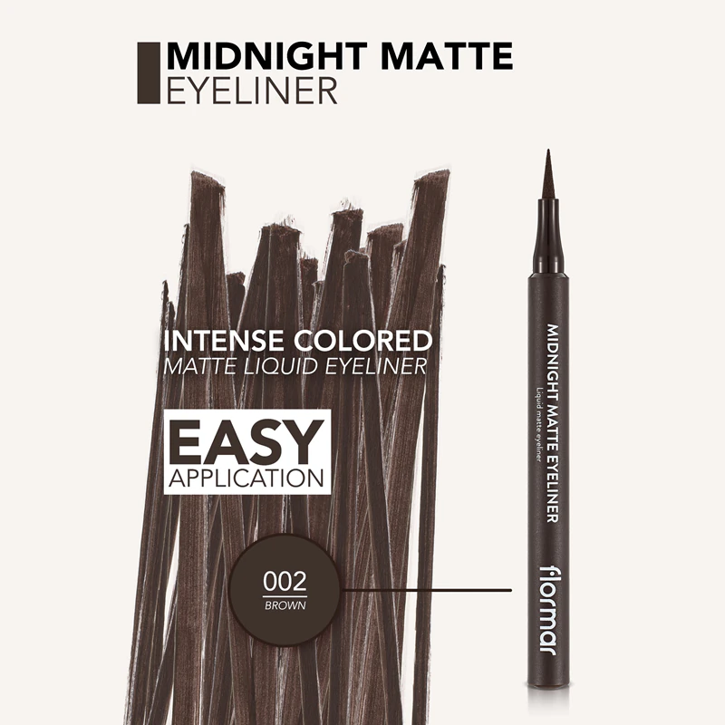 Flormar Midnight Matte Eyeliner eyelinerpen met een matte finish