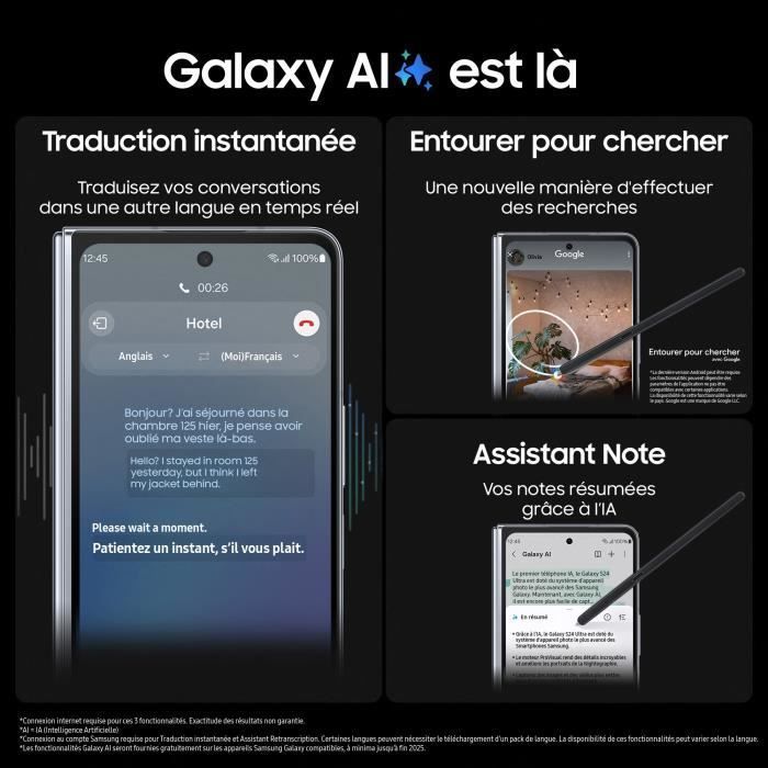 Smartphone Samsung Galaxy Z Fold5 de 1 TB, color negro.