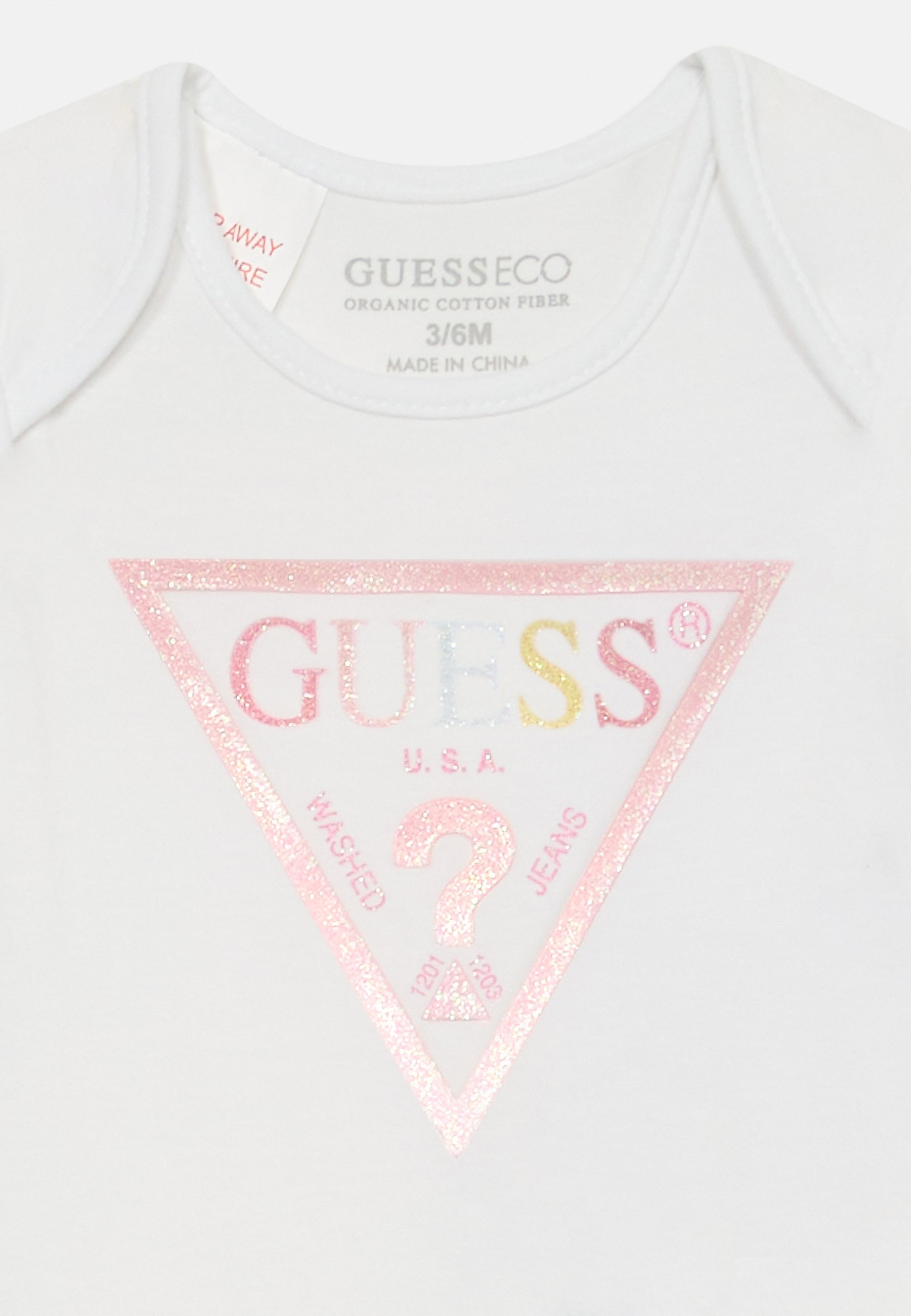 Guess BABY ACTIVE PANTS SET - Body - biały/niebieski/różowy