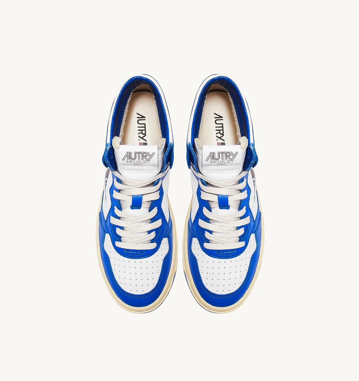 TENIȘTI MEDALIST MID DIN PIELE CU 2 TONURI PRINCE BLUE