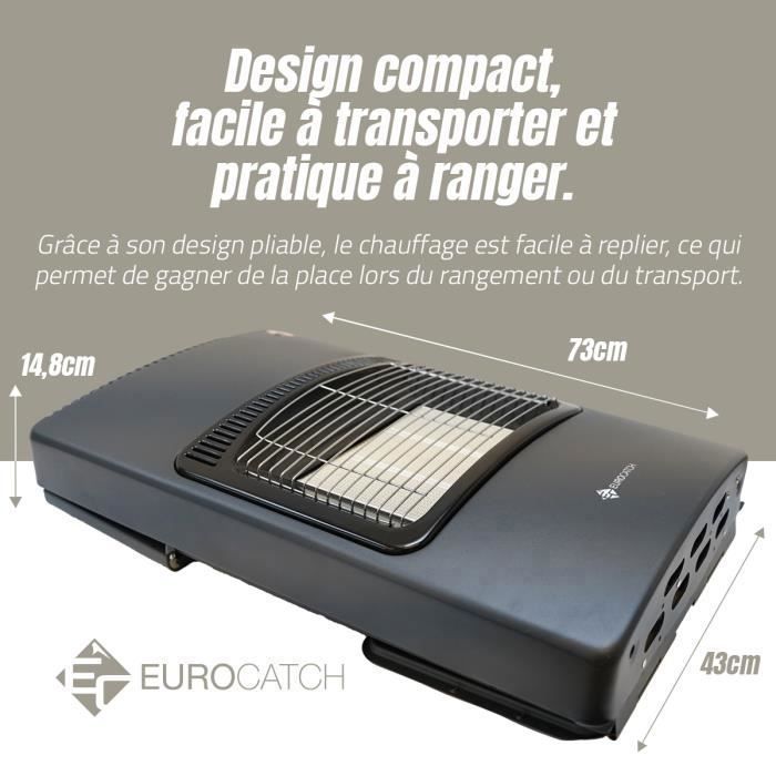 Chauffage au gaz Eurocatch - Chauffage mobile incl. Tuyau et régulateur de pression - 4 200 W