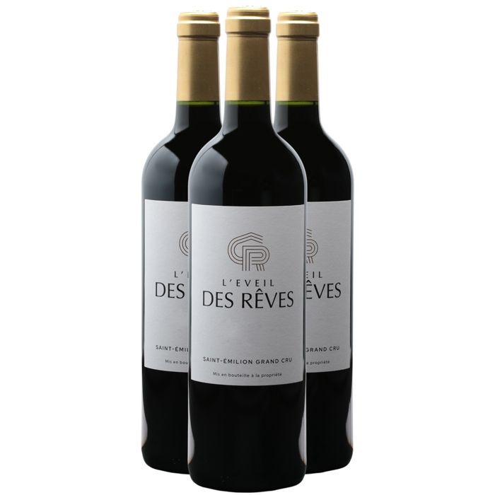 Château des Rêves Saint-Emilion Grand Cru L'éveil des Rêves 2022 - Vin Rouge de Bordeaux (3x75cl)