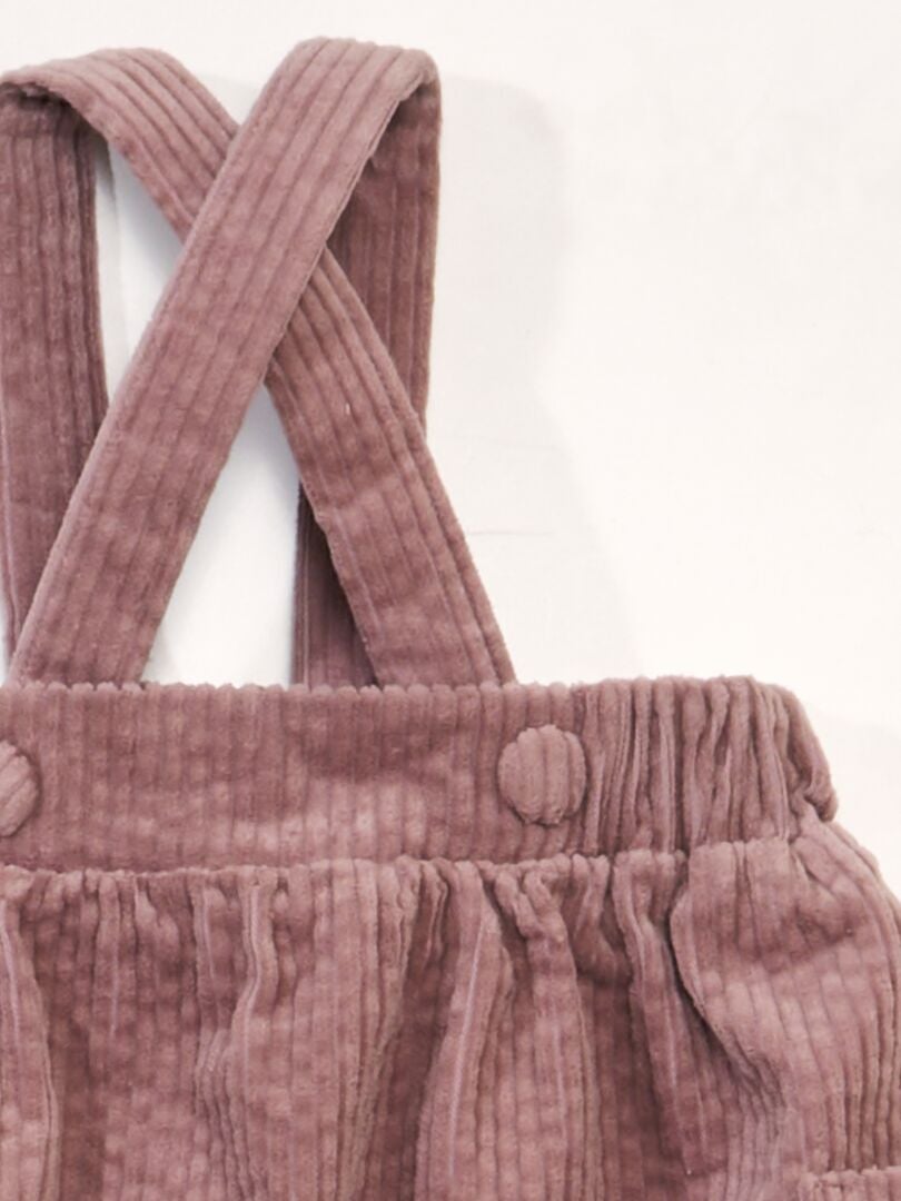 Fluwelen jumpsuit met jarretels - Nog praktischer - ROZE