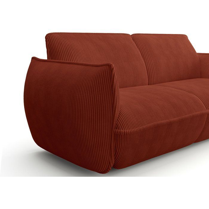 Festes Sofa – 3-Sitzer – SOFFIO – Stoff Terracotta – 220 x 98 x 83 cm