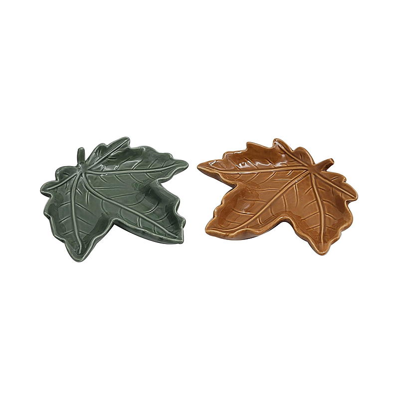 Hemmetallisk skål 17,3x14,7x4,5 cm keramikblad