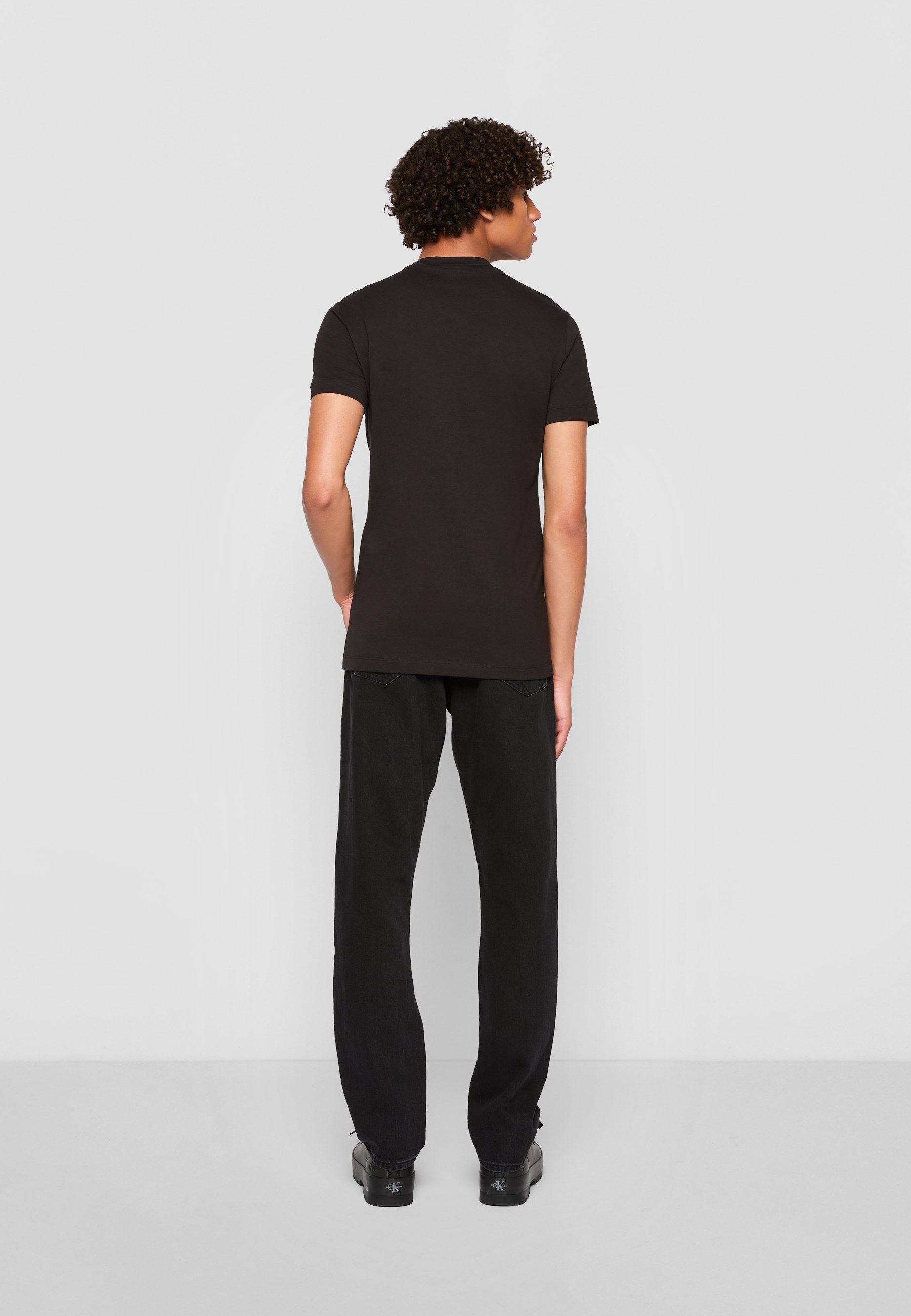 Calvin Klein Jeans CORE MONOGRAM SLIM TEE - T-shirt stampata - nera