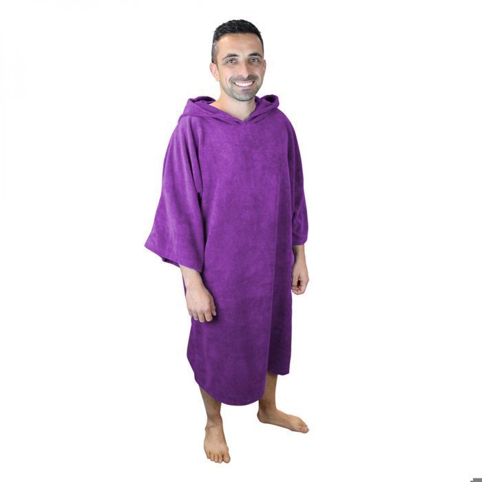 Poncho handdoek voor bad of strand - Volwassenen - Paars - Vivezen