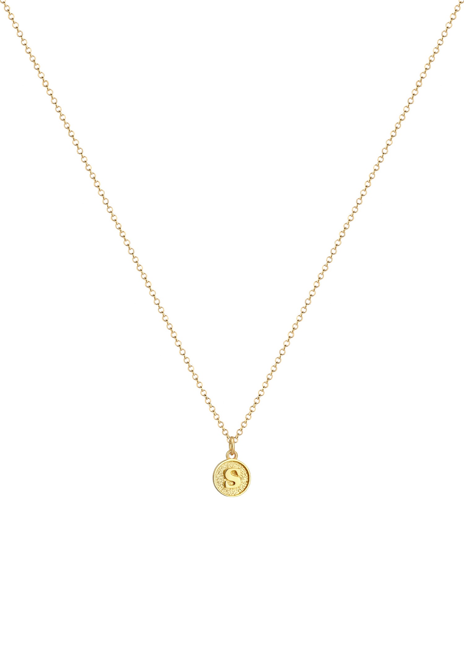 Elli Lettre S Pendentif Basic Collier Femme - (925/1000) Argent