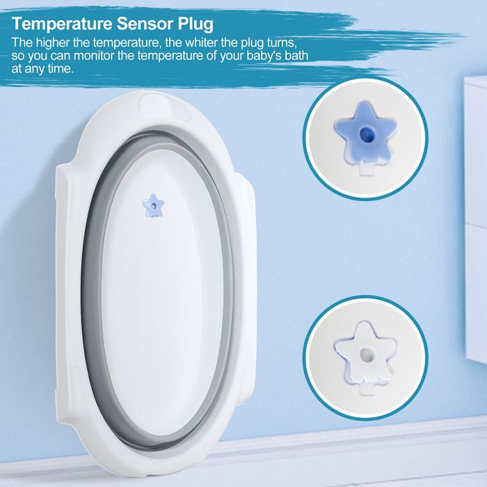Bañera plegable para bebés con soporte para recién nacidos y niños pequeños, bañera para bebés con soporte, gris, hasta 10 kg