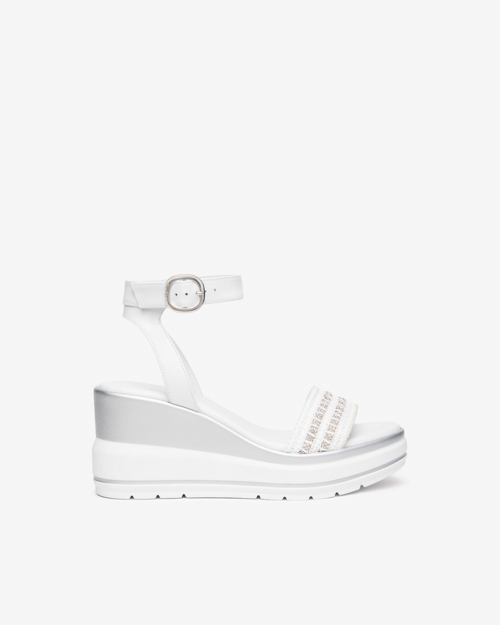  Damen-Sandalen aus Leder und Stoff