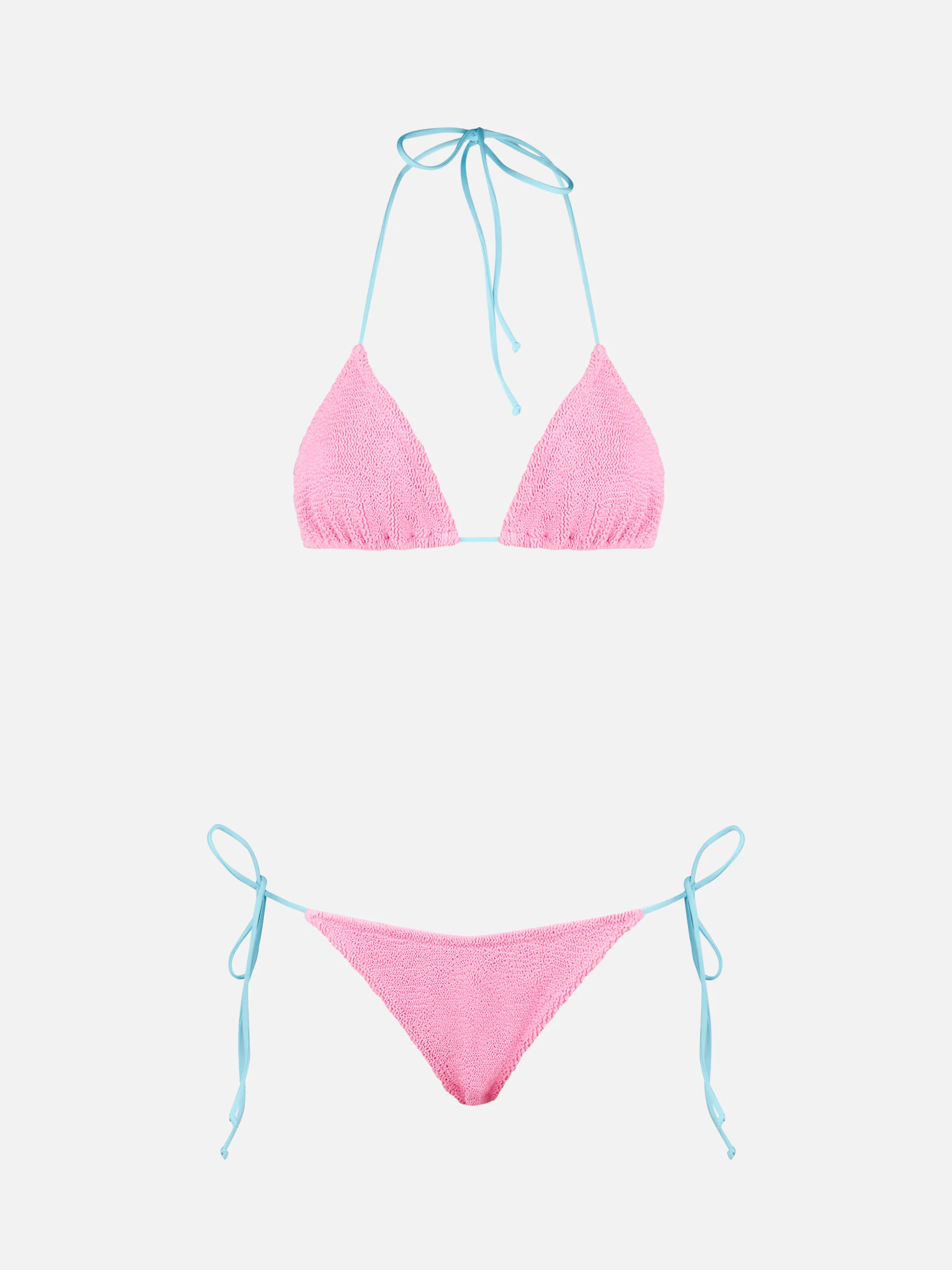 Roze triangelbikini voor dames met kreukeleffect | MELISSA SATTA SPECIALE EDITIE