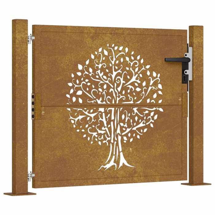 vidaXL Portail de Jardin, Portillon de Patio, Barrière de Sécurité, Porte d'Extérieure Terrasse, 105x130 cm Acier Corten 153216