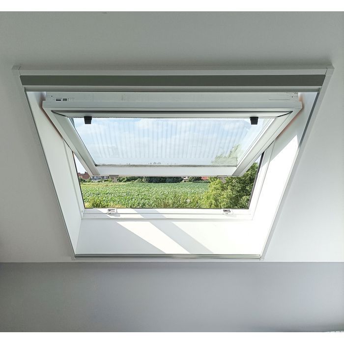 Cortina mosquiteira plissada para janelas de telhado Velux, 80 x 160 cm - Fácil de instalar - Acessórios de fixação incluídos