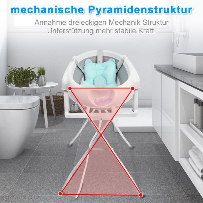Vaschetta da bagno pieghevole per neonati con supporto - XUANYU - Portatile - Antiscivolo - Per neonati fino a 3 mesi - Verde