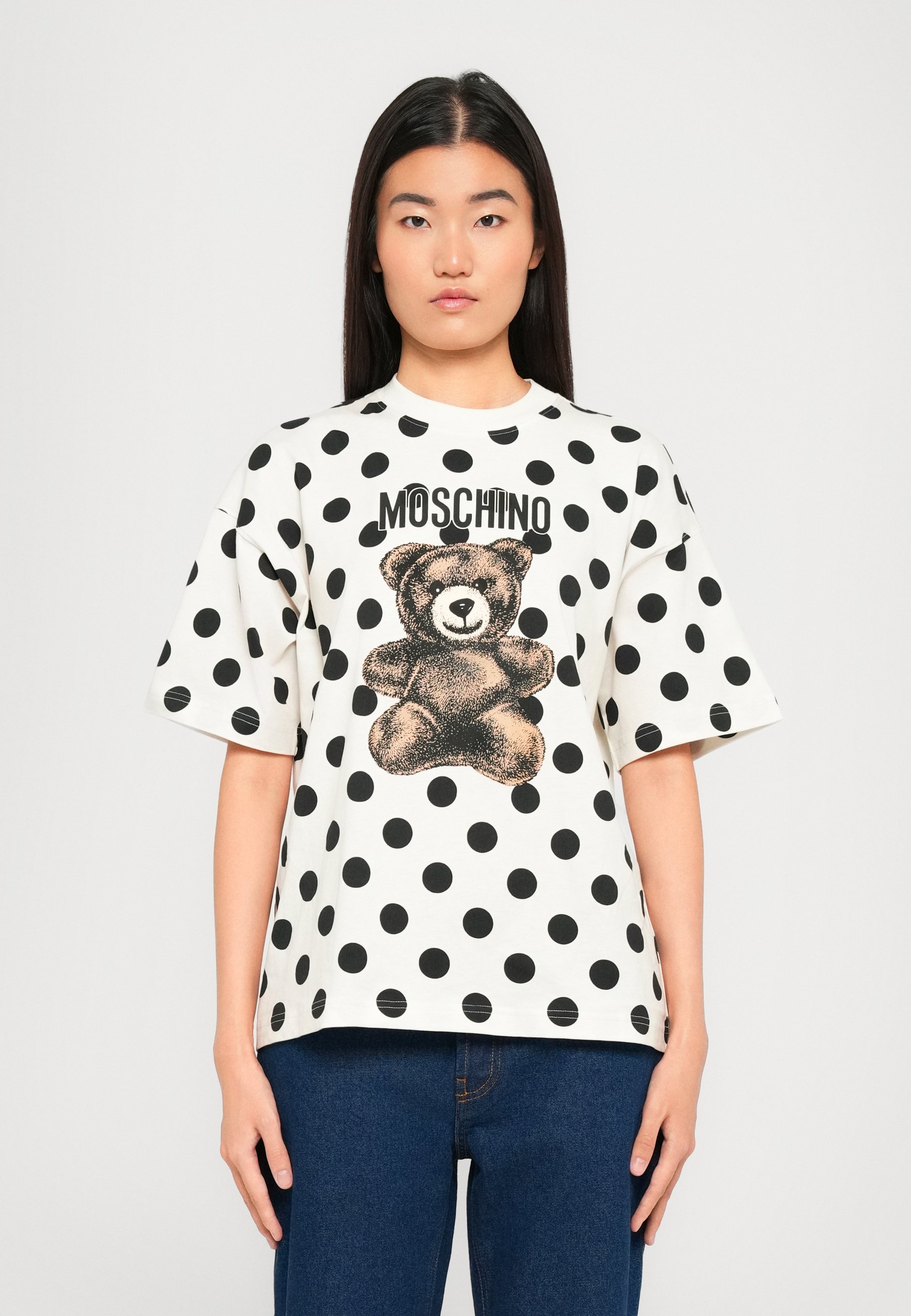 T-shirt imprimé MOSCHINO TEDDY à pois - blanc