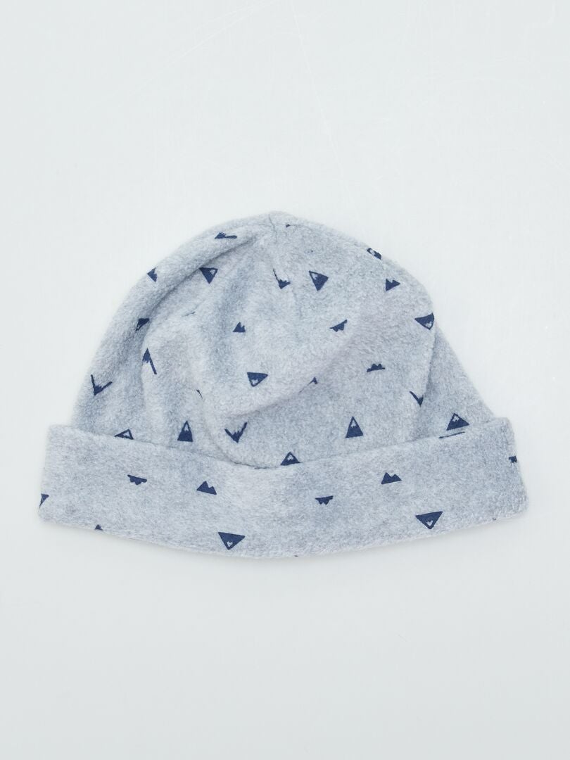 Conjunto de gorro de esqui e cachecol estampado - CINZA