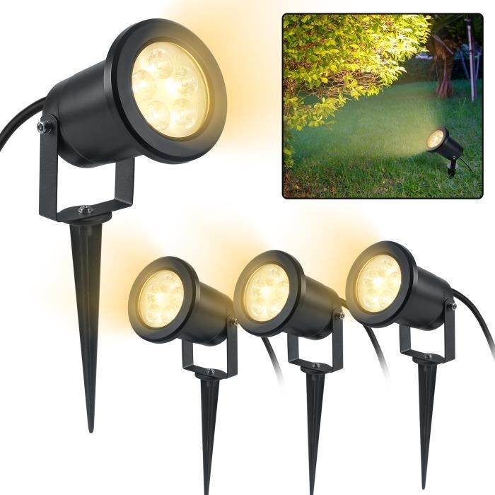 Lámpara de exterior HENGMEI 4x3W LED, iluminación decorativa para jardín, foco empotrable, luz blanca cálida.