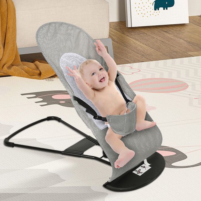 Foldable Baby Bouncer - MENGDA - Breathable Baby Bouncer - Up to 15 kg - 3 Recline Positions - Gifts for Newborns