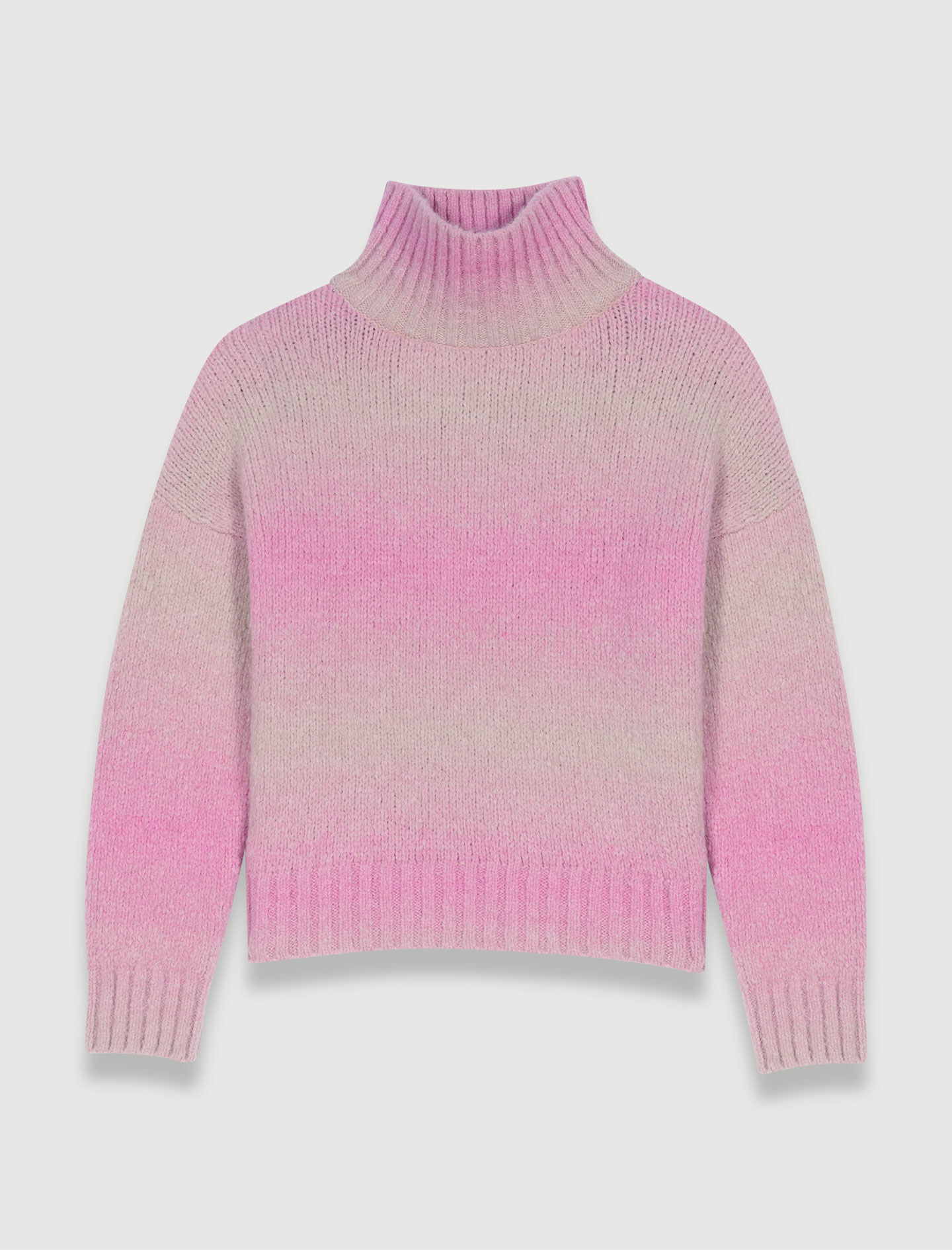 Pulover tricotat cu model ombre - Roz