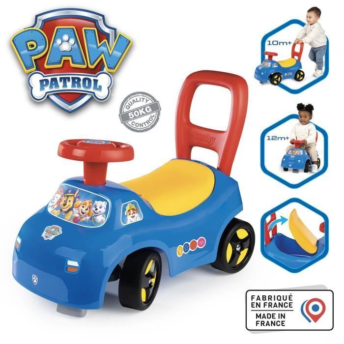 Smoby - 2-i-1-kjørebil for barn - Paw Patrol - Oppbevaringsrom under setet - Fra 10 måneder - Laget i Frankrike