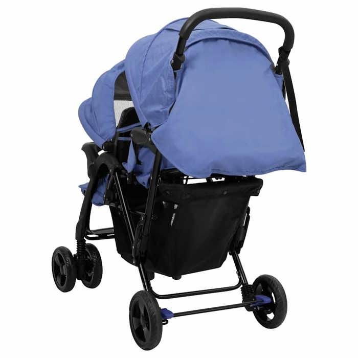 vidaXL Double Stroller, Foldable Travel Pram, Toddler Stroller, Outdoor Protection against 10350