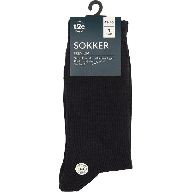 Time 2 Change sokker størrelse 41/45 bomull svart