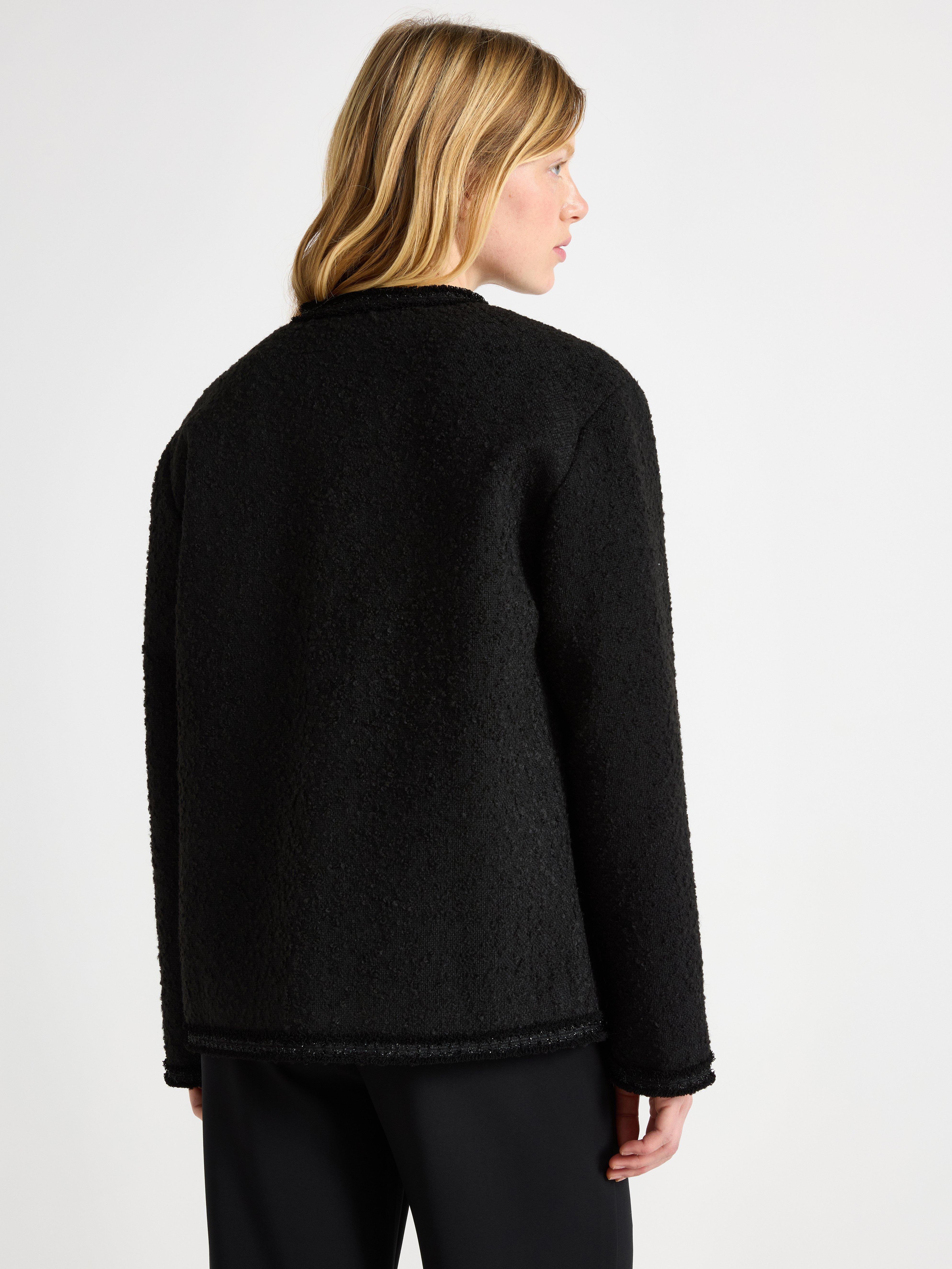 Jaqueta com detalhes em lurex preto