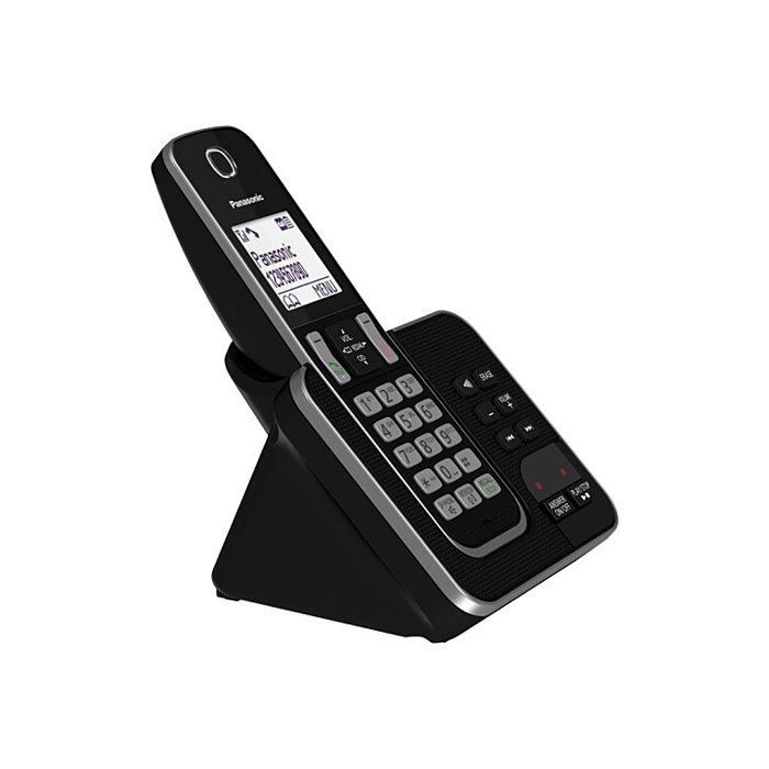 Panasonic KX-TGD320FRB – Schnurloses Telefon mit Anrufbeantworter, LCD-Bildschirm, Anrufsperre und Eco-Modus