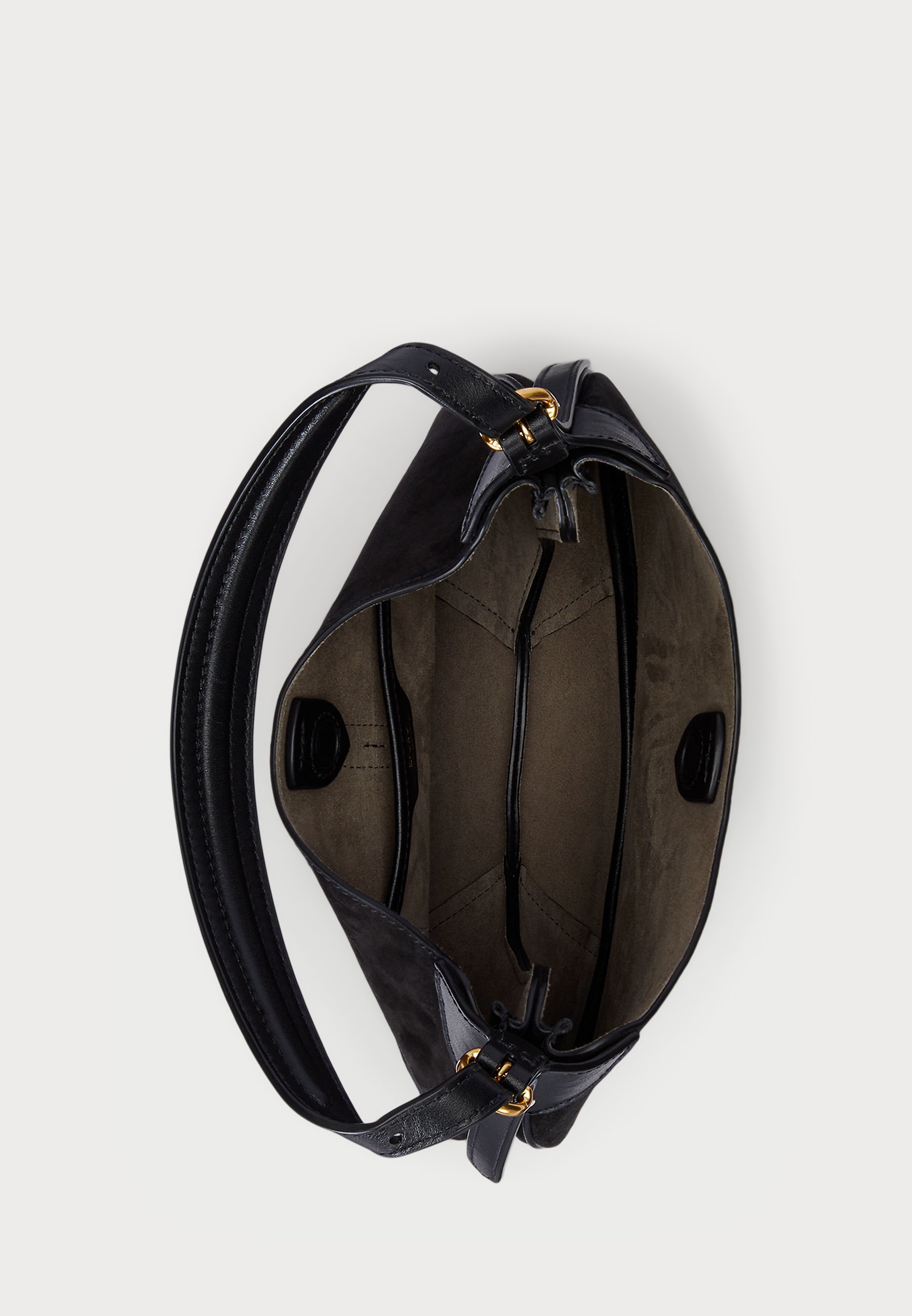 Polo Ralph Lauren POLO ID SUEDE SMALL SHOULDER BAG - Geantă de mână - black