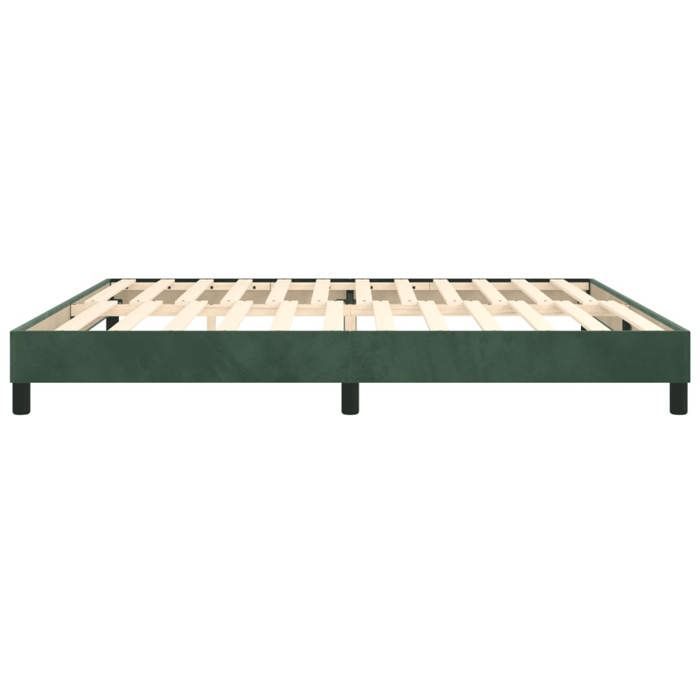 Cama de madera verde de 200 x 200 cm - Estable y duradera - Estructura de cama de muelles verde oscuro de 200 x 200 cm, terciopelo 001_389688