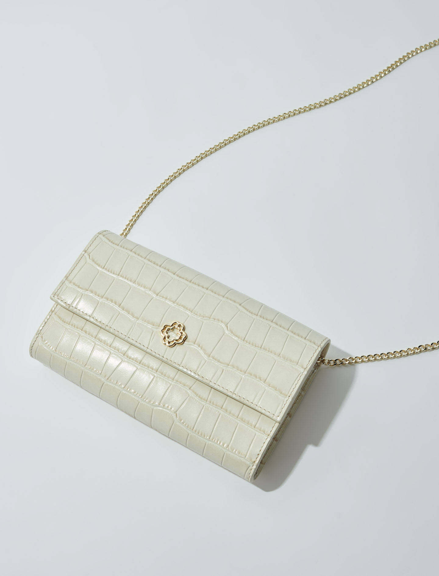 Handtas van leer met krokodillenprint