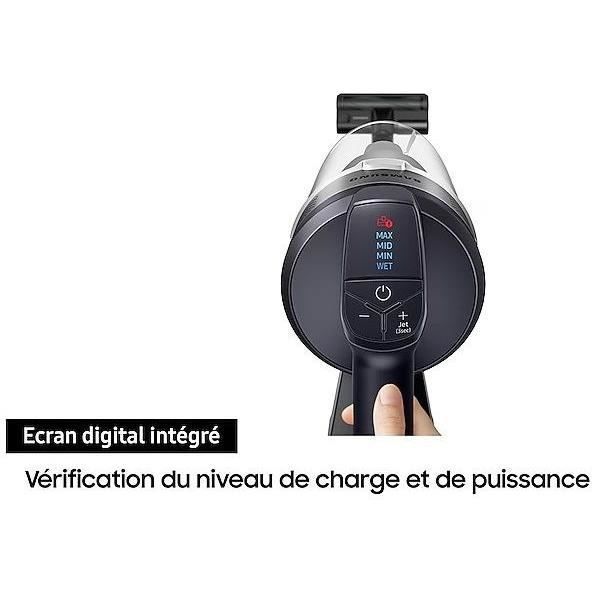 SAMSUNG Jet 75E Turbo VS20B75B1R4 - Aspirateur Balai - Puissance 200 AW - 60 minutes d’autonomie - Station de chargement 2-en-1