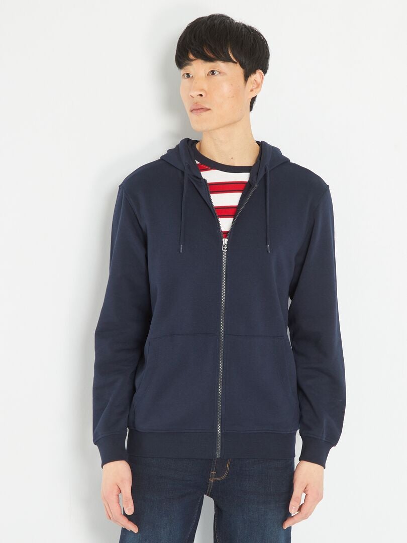 Hoodie met rits - BLAUW