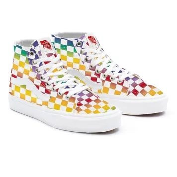 Rainbow Checkerboard Sk8-Hi personalizzate