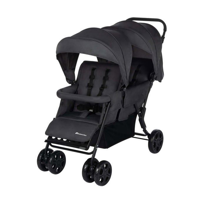 BEBECONFORT Poussette double Teamy, pour enfants d'âges rapprochés, 4 roues, Mineral Graphite