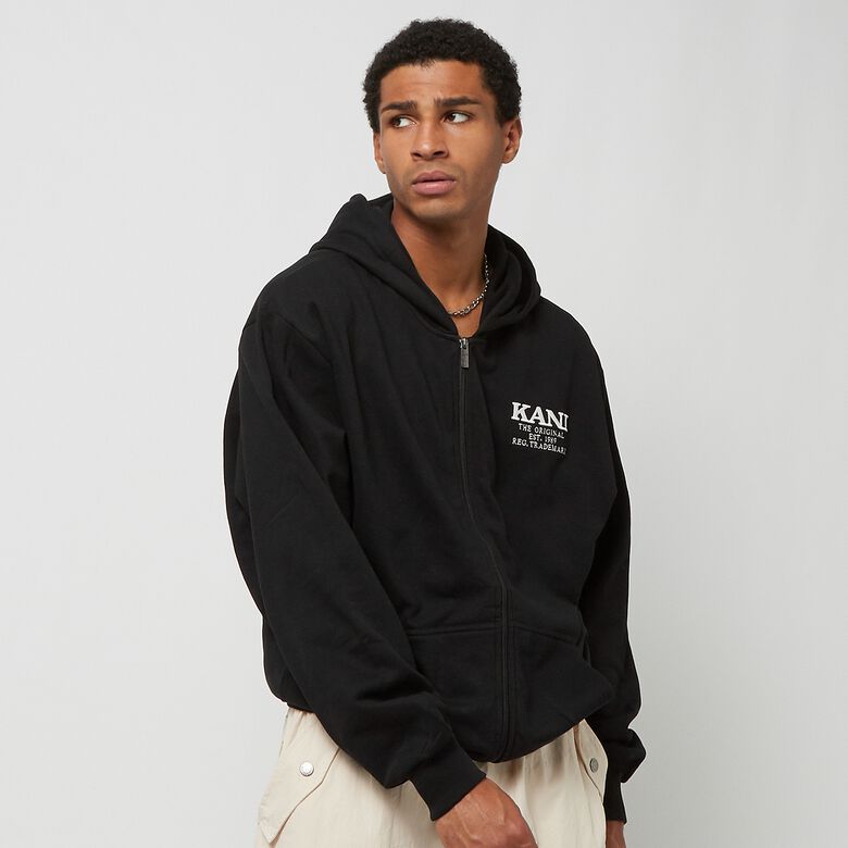 Sudadera con capucha retro extragrande con cremallera en el pecho