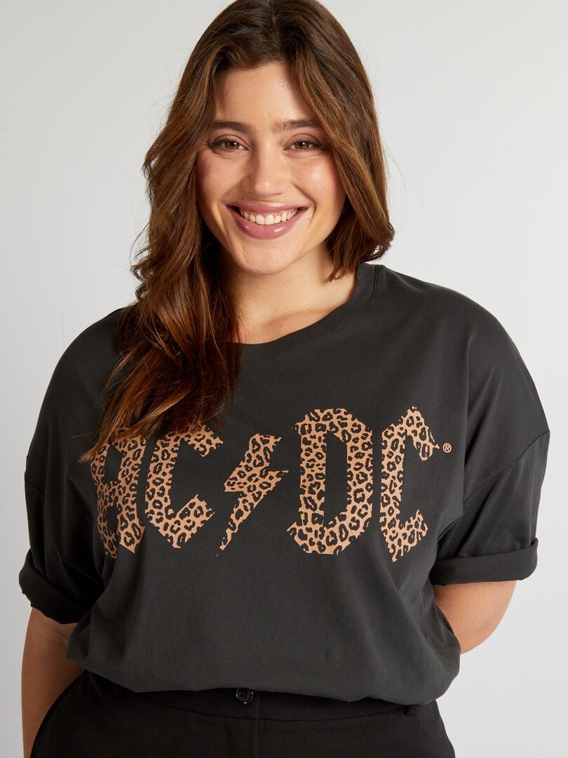 Camiseta estampada de AC/DC - NEGRA