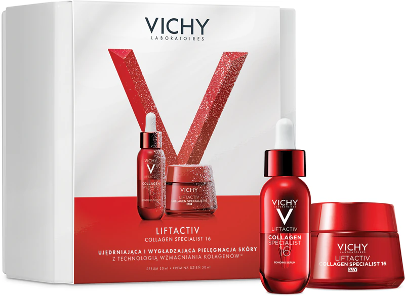 Kit de Presente Vichy Liftactiv: Conjunto de presente de Natal para firmar e levantar a pele do rosto.