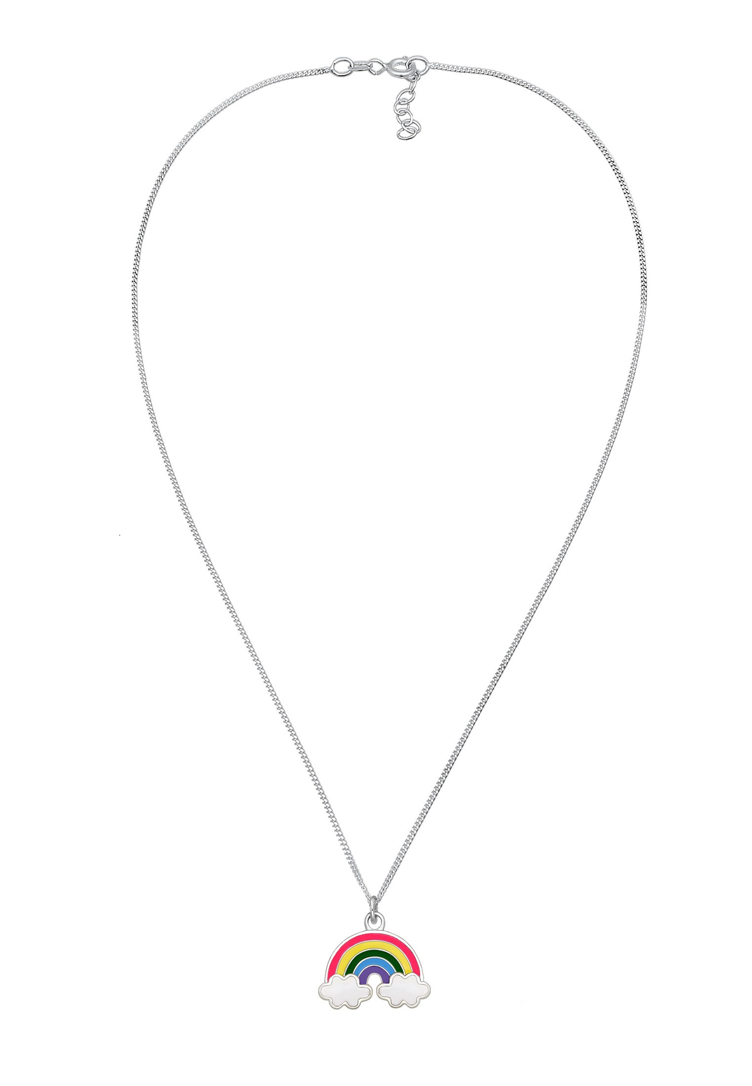 Elli Enfants arc en ciel pendentif avec émail multicolore en argent sterling 925