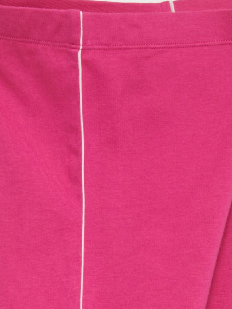 Legginsy z elastycznej dzianiny z gumką w pasie - RÓŻOWE